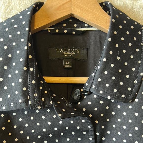 🍄SALE Talbots Black Polka Dot Women's Blazer 10P - Picture 3 of 5